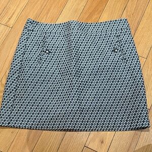 LOFT Black and White Houndstooth Mini Skirt
